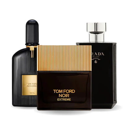 Sada 3 parfémů perfumes BLACK ORCHID, NOIR EXTREME, PRADA INTENSE 100ml