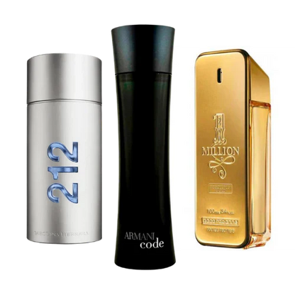 Sada 3 parfémů perfumes 212 Men NYC, Paco Rabanne One Million, Armani Code Homme 100ml