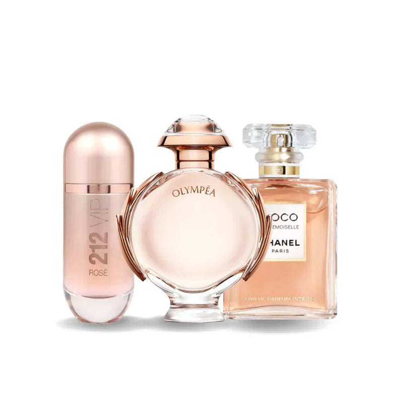 Sada 3 parfémů perfumes Chanel COCO MADEMOISELLE, Yves Saint Laurent LIBRE e CHLOÉ 100ml
