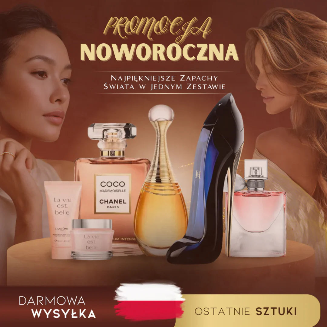 ZAPŁAĆ ZA 1 I OTRZYMAJ 4! Ekskluzywny zestaw damskich perfum premium: Good Girl, La Vie Est Belle, Lancôme Idôle i J'adore (woda perfumowana, po 100 ml każdej)
