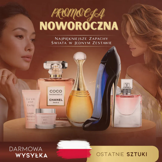 ZAPŁAĆ ZA 1 I OTRZYMAJ 4! Ekskluzywny zestaw damskich perfum premium: Good Girl, La Vie Est Belle, Lancôme Idôle i J’adore (woda perfumowana, po 100 ml każda)