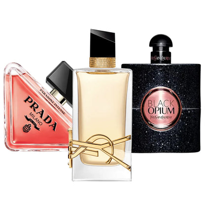 Sada 3 parfémůperfumes Prada Paradoxe, Black Opium Yves Saint Laurent, Libre 100ml